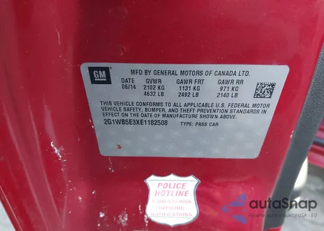 2014 Chevrolet Impala Limited Lt from USA, damaged, VIN 2G1WB5E3XE1182508